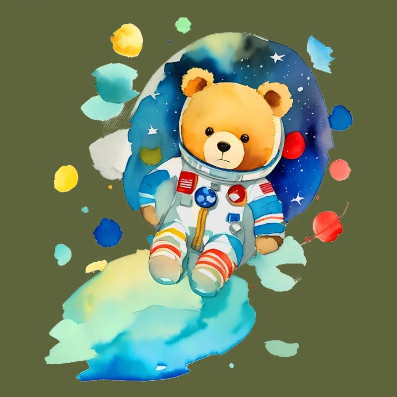 Teddy bear in space