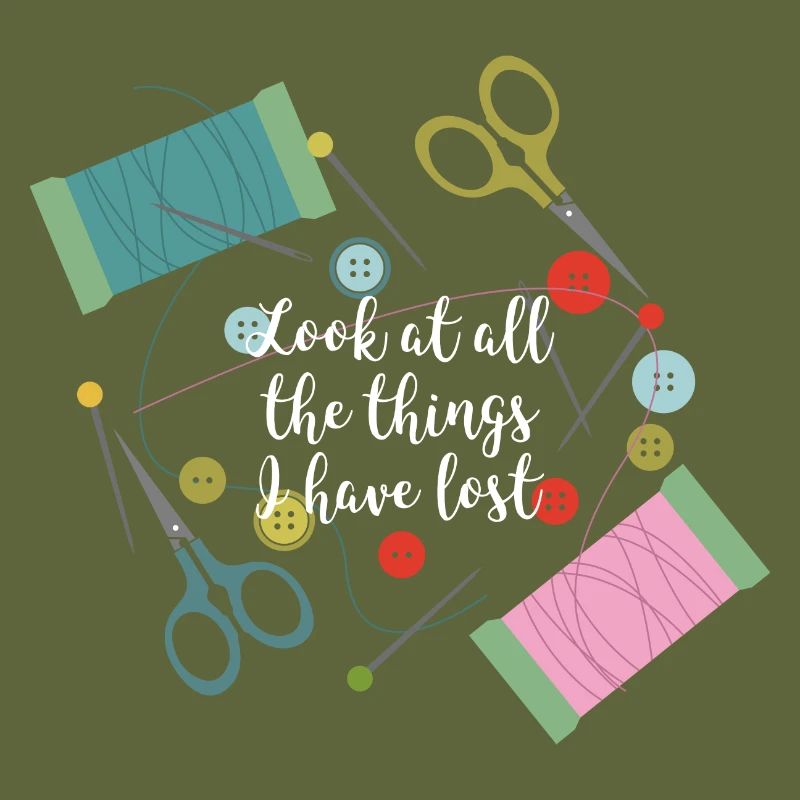 Sewing needle thread yarn buttons tailor gift