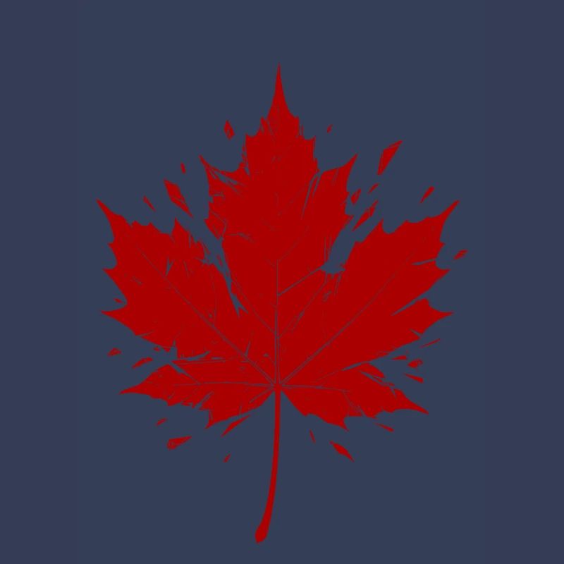 Red Maple Leaf Fragmented