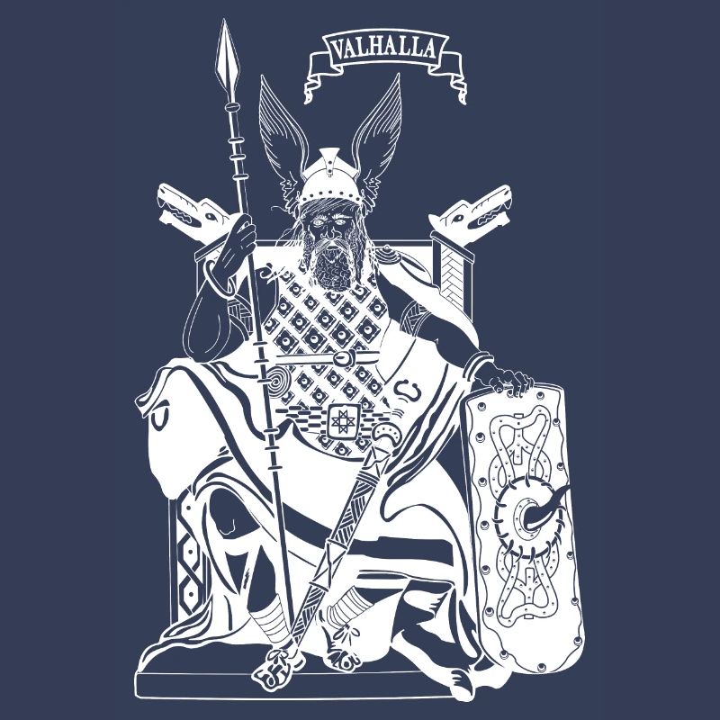Odin on throne white