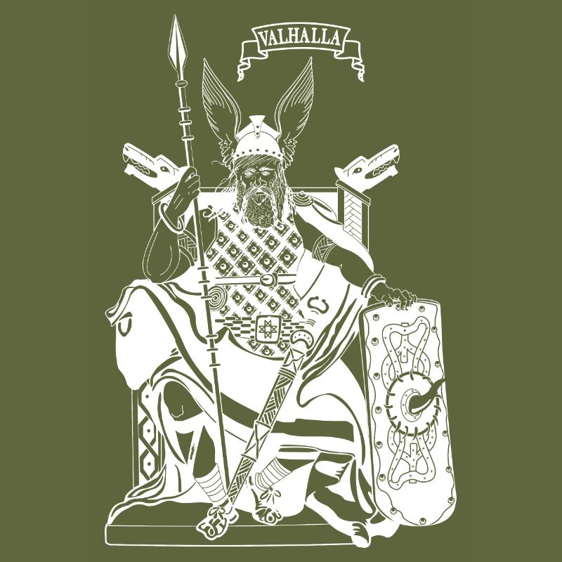 Odin on throne white