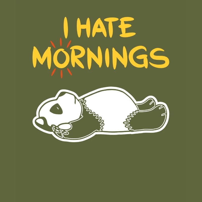 I Hate Mornings Funny Panda T-Shirt | Bear feeling