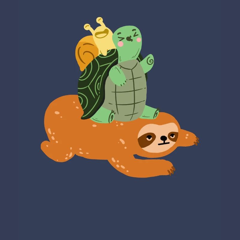 Funny turtle sloth snail - gift