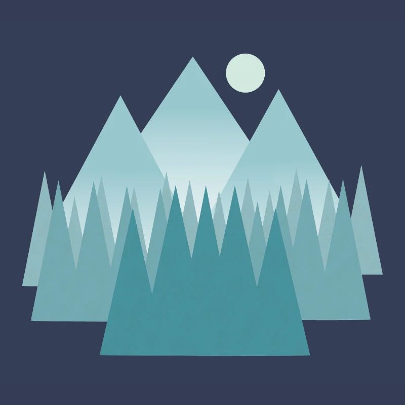 Paysage de montagne astral dans les tons bleus