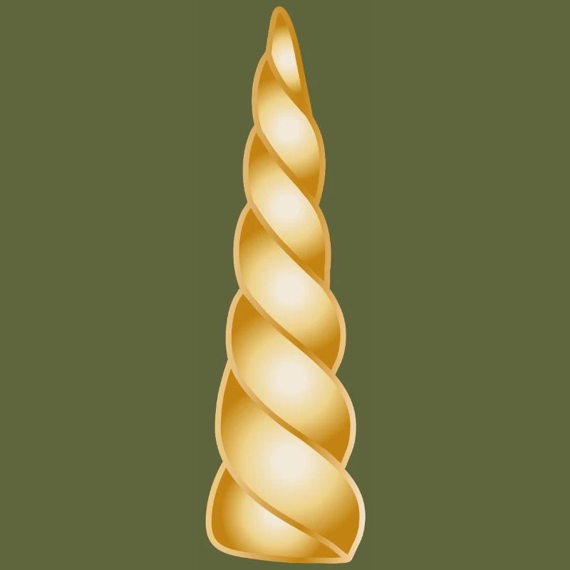 Corne spirale dorée – Objet de design magique