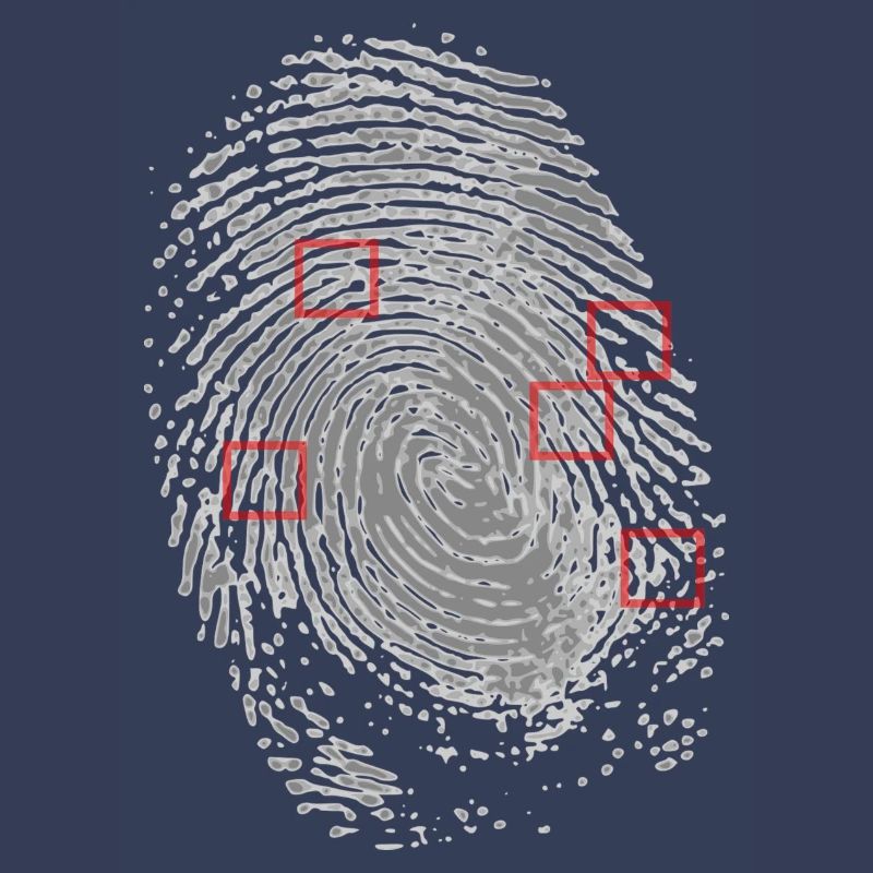 Fingerprint with characteristic determination.