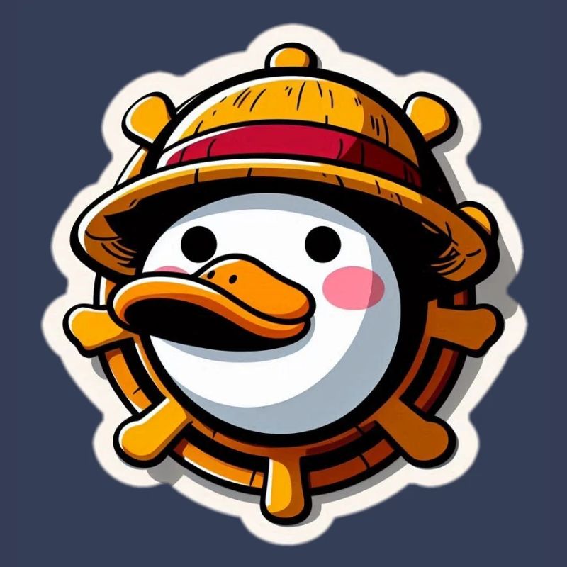 Duck with Straw Hat