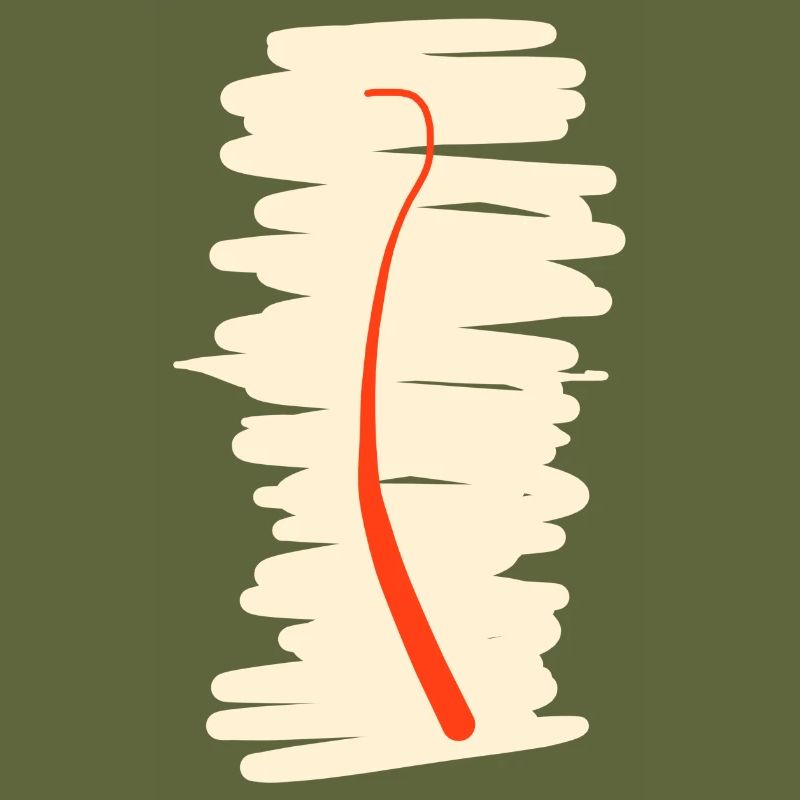 Red line on white background