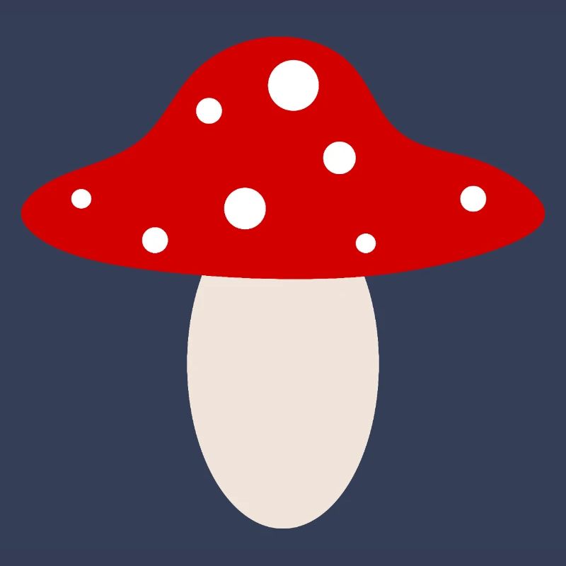 Whimsical Red Mushroom Illustration