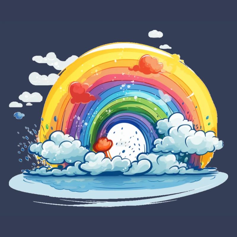 Regenbogen mit Wolken