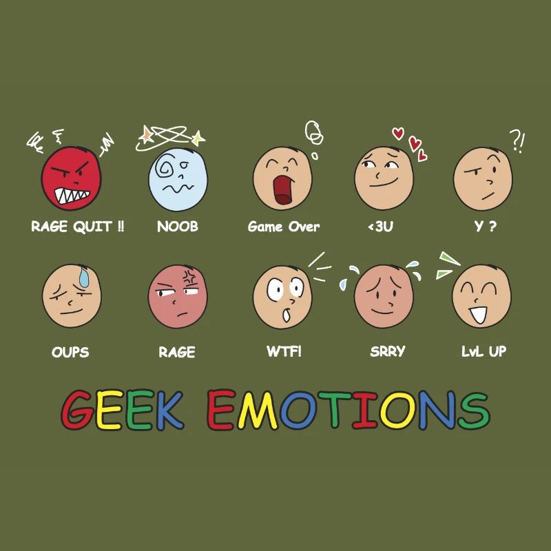 GEEK EMOTIONS - WHITE Text
