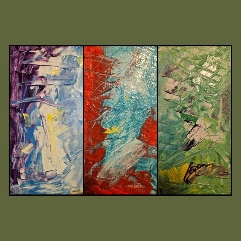 Triptychon Farbfluss