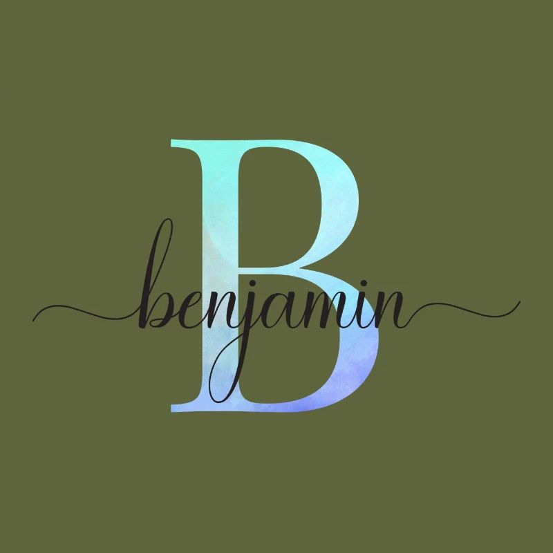 B| Monogramme | Nom | Benjamin | Aquarelle