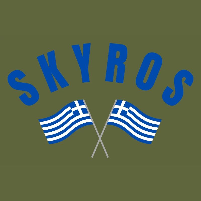 Drapeaux croisés grecs de Skyros