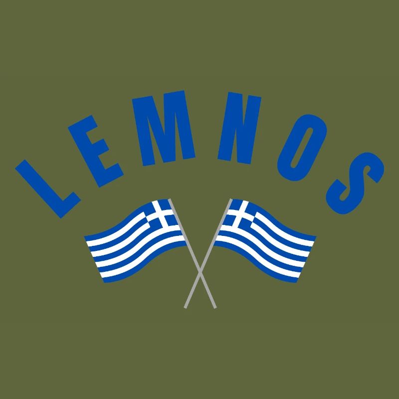 Lemnos Drapeaux Grecs Traversés