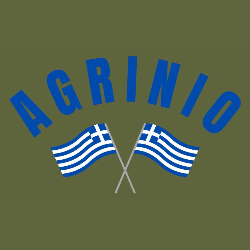 Bogen-Agrinio mit griechischen Flaggen