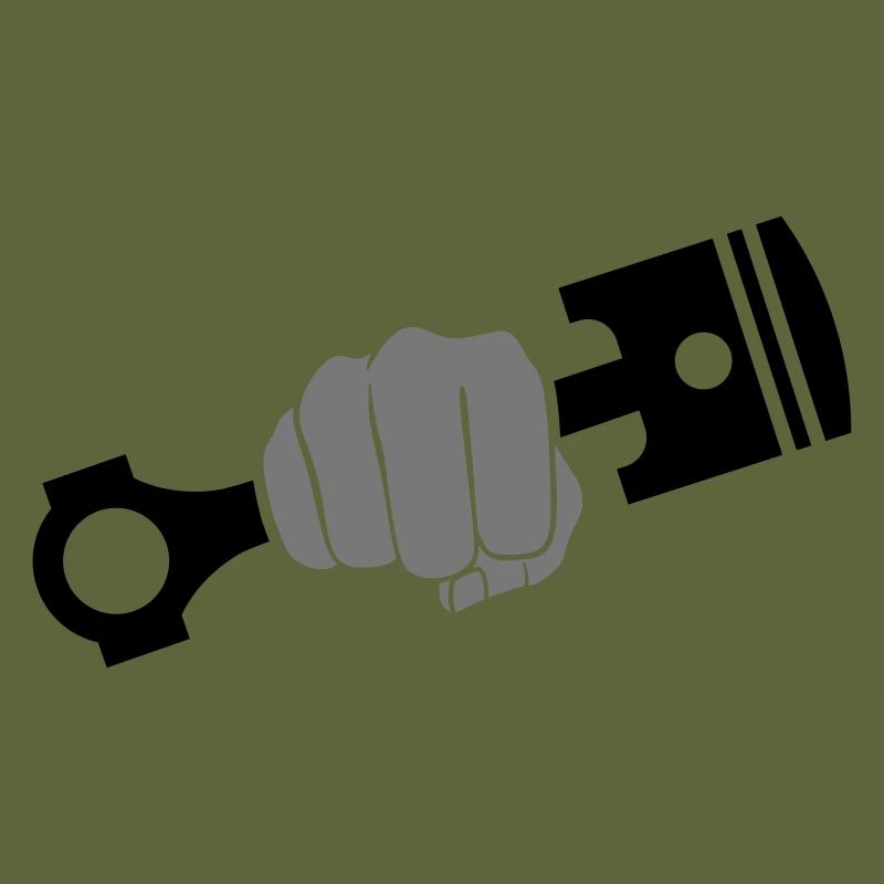Fist holds engine piston