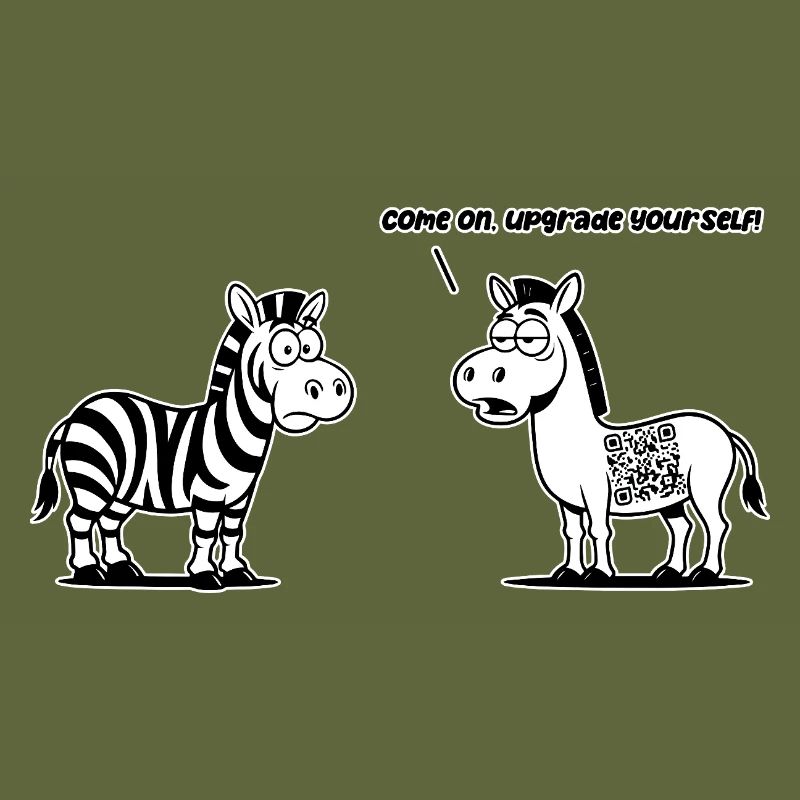 Lustiges Zebra mit QR-Code-Upgrade
