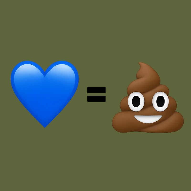 AfD is shit - 💙 = 💩 (Bright Design)