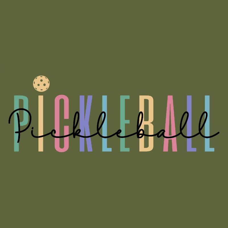 Pastel Rainbow Pickleball Player