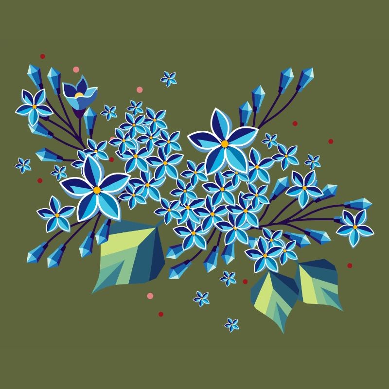 Branche de lilas – des tons bleus élégants dans un design moderne