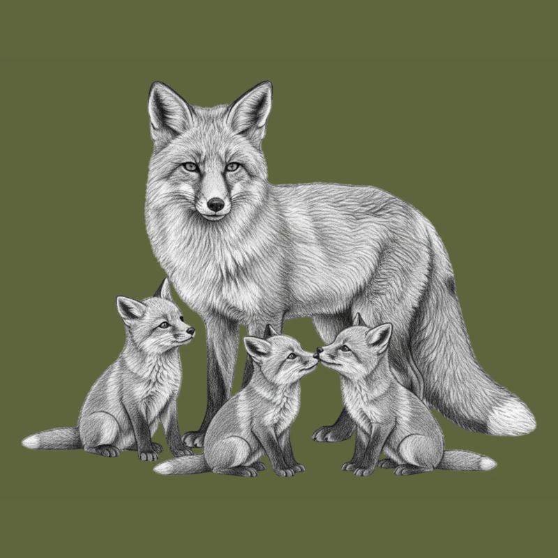 Renard et ses petits