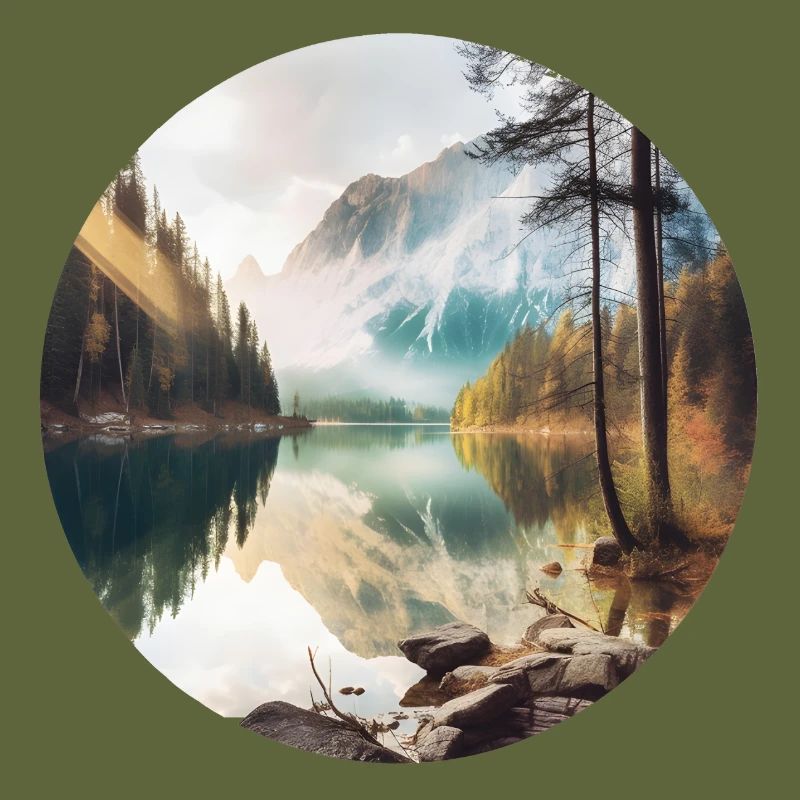 Alpensee Spiegelung Morgenglanz