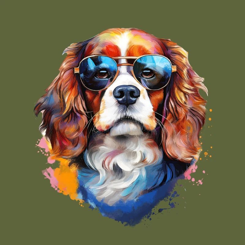 Cavalier Kings Charles Spaniel with Sunglasses