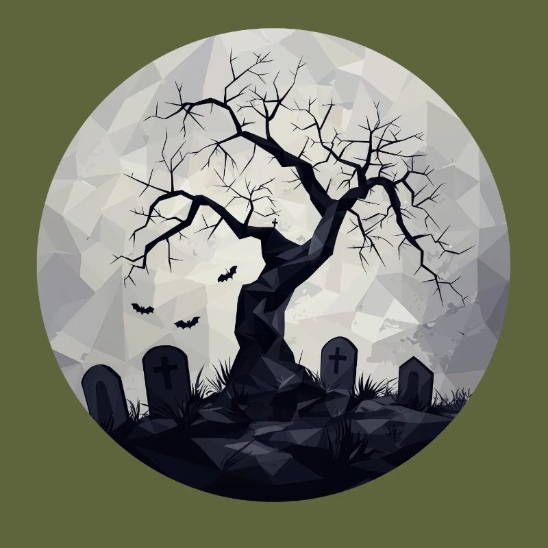 Dark Ghost Trees with Cemetery