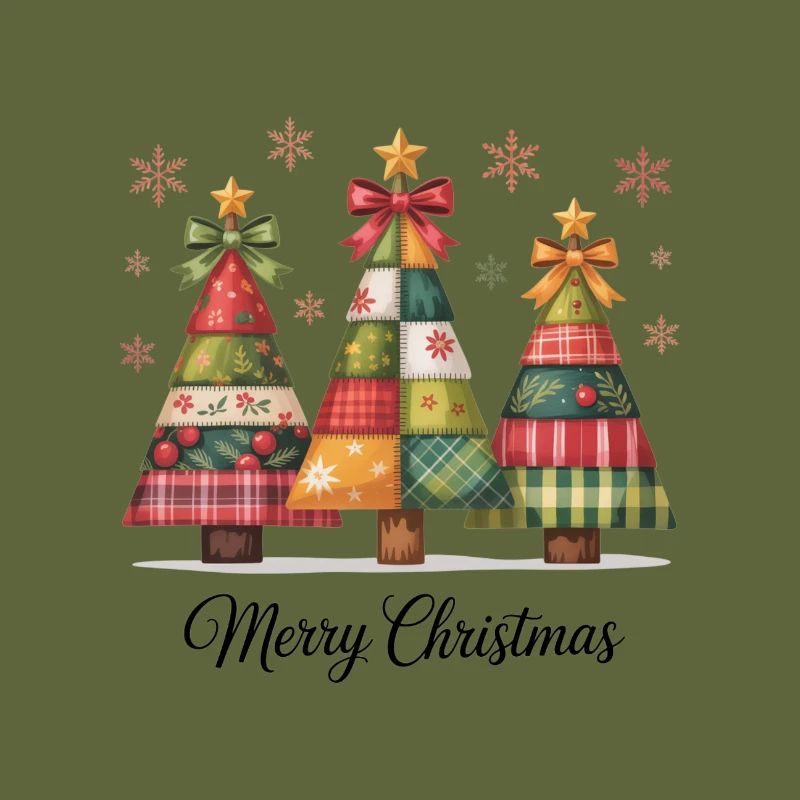 Patchwork-Christbaum-Trio