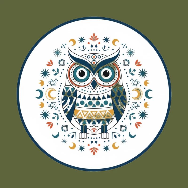 Tawny Owl Mandala Pattern