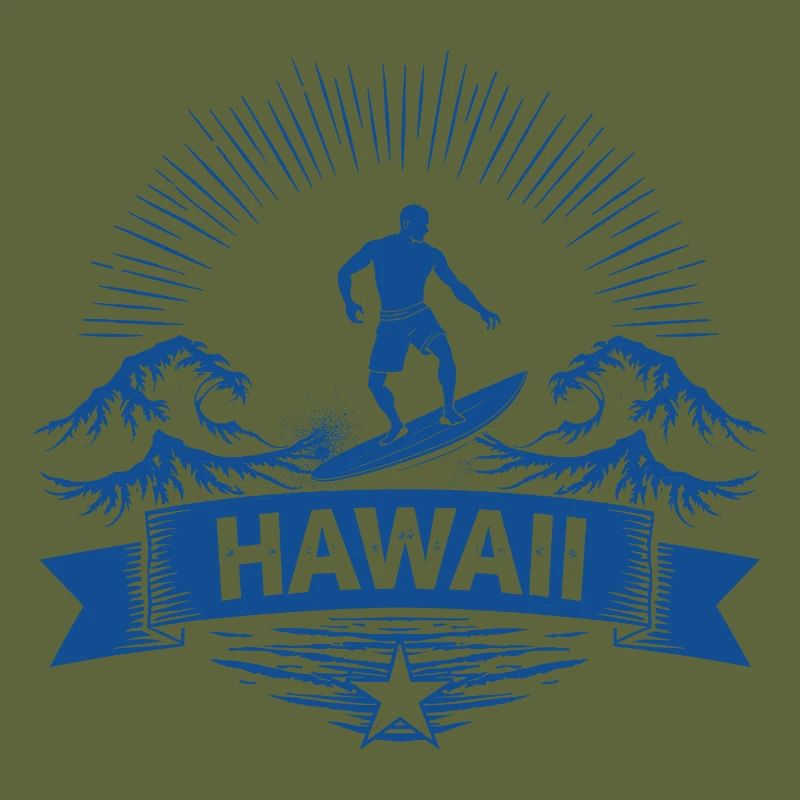 Hawaii Surfer Surfer on Pacific Wave