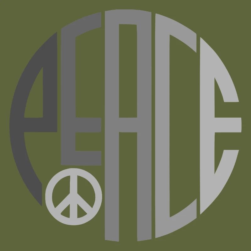 Kreis Typografie Peace mit Peacezeichen