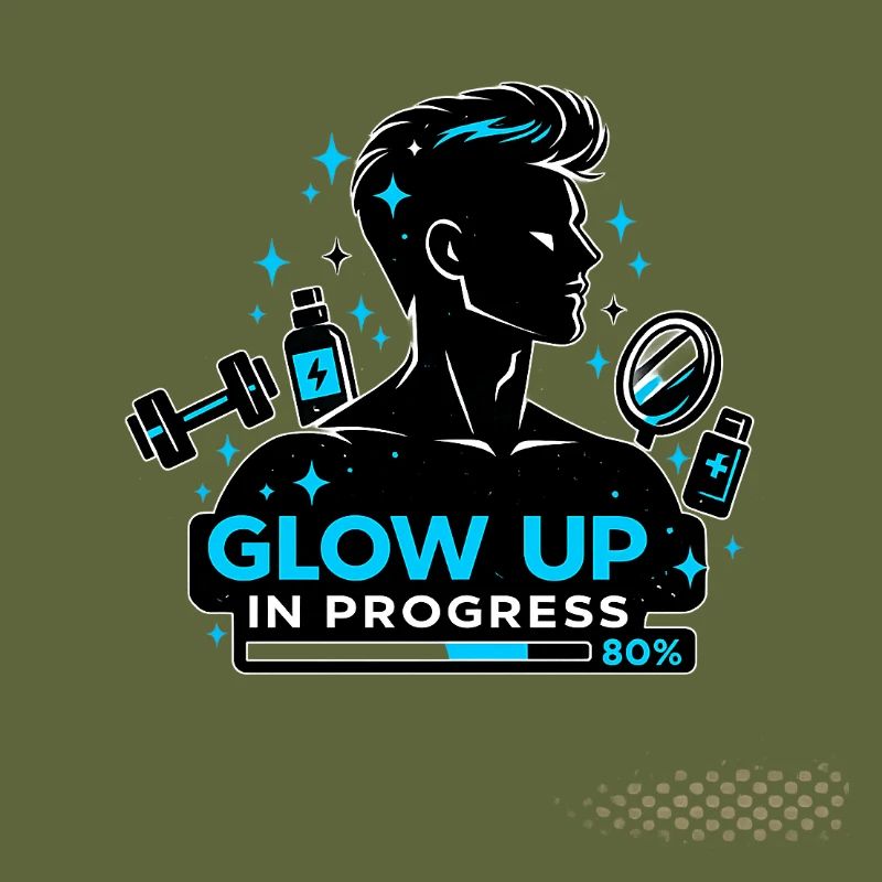 Glow Up Self Optimization Gym Skincare Saying