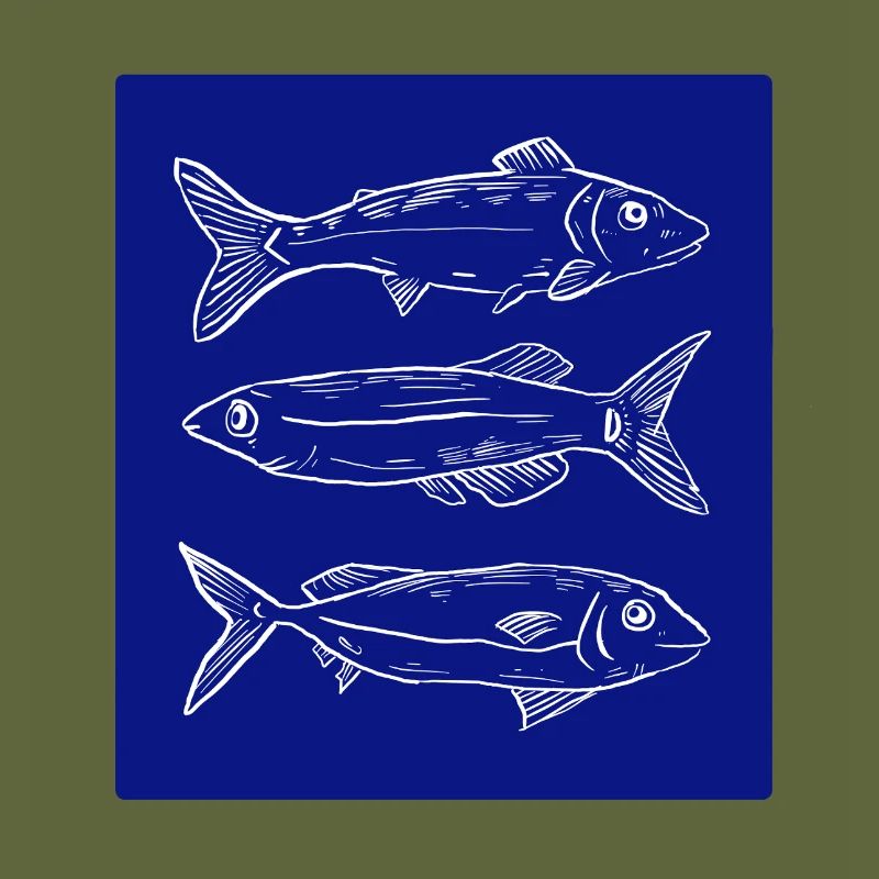 Dark blue fish pattern illustration