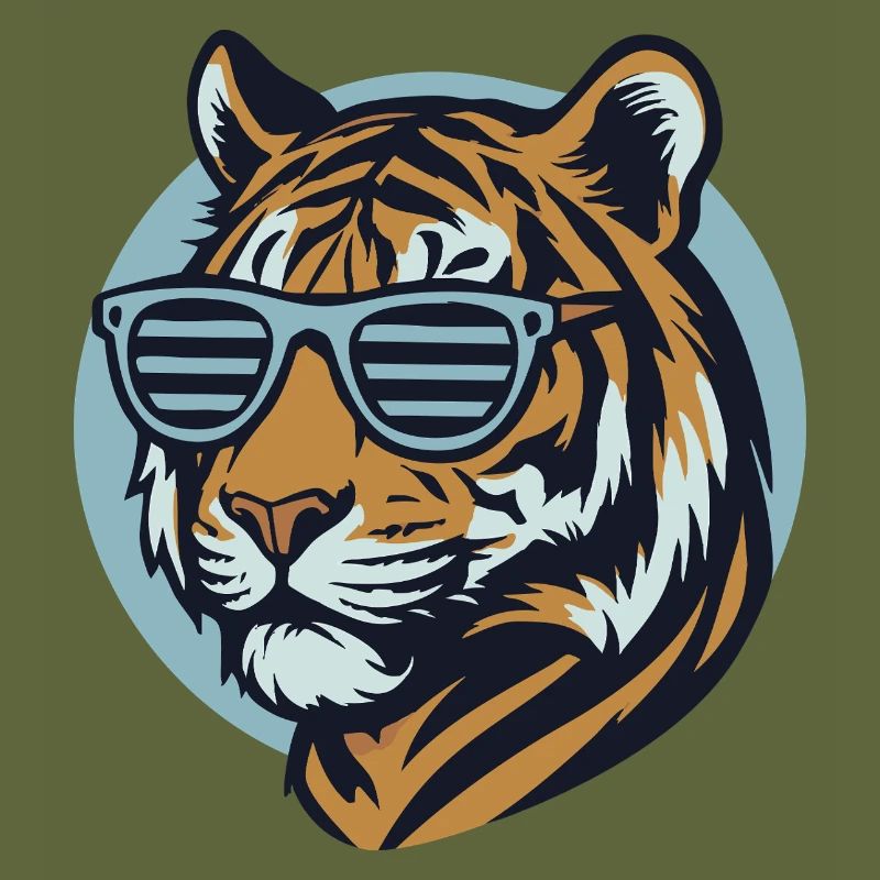 Tiger mit Sonnenbrille – Retro Pop-Style