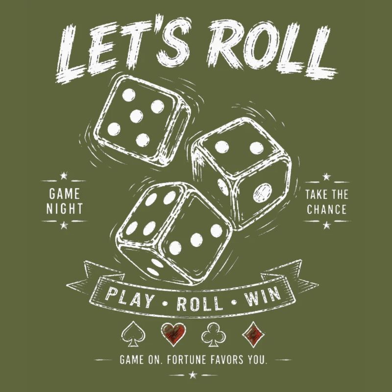 Let's Roll Retro Dice Design