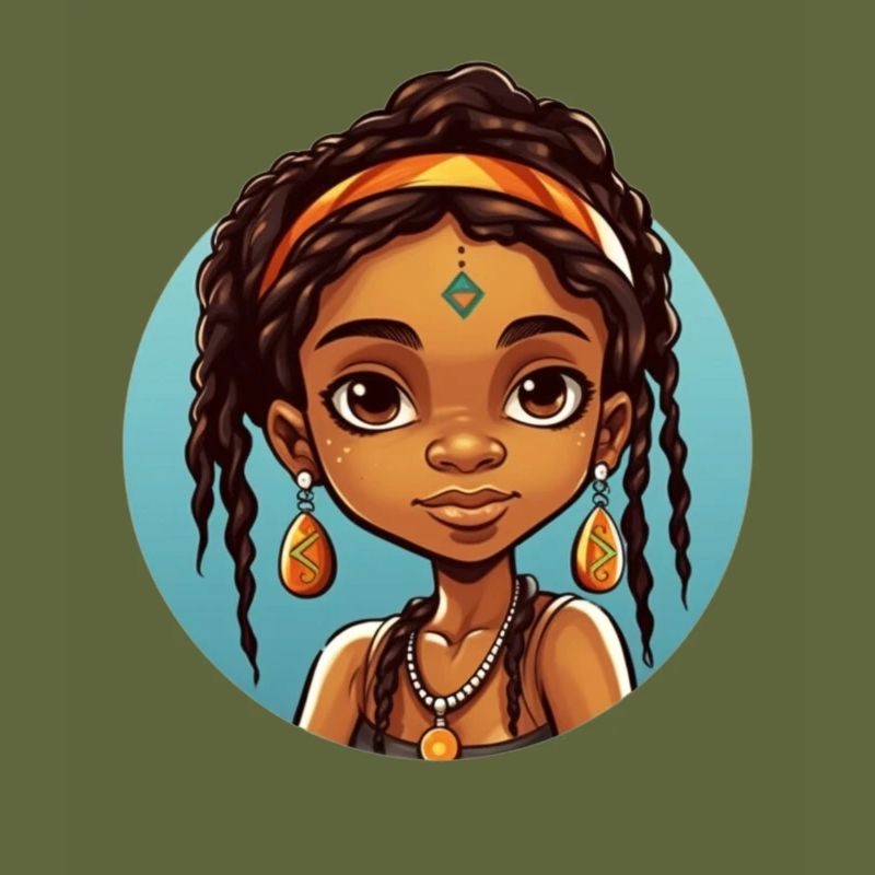 Afro Schwarz Kind Junge Mädchen Ethno Geschenkidee