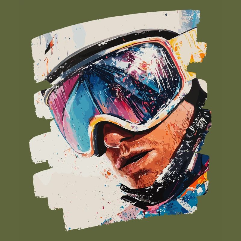 Snowboarder powder snow