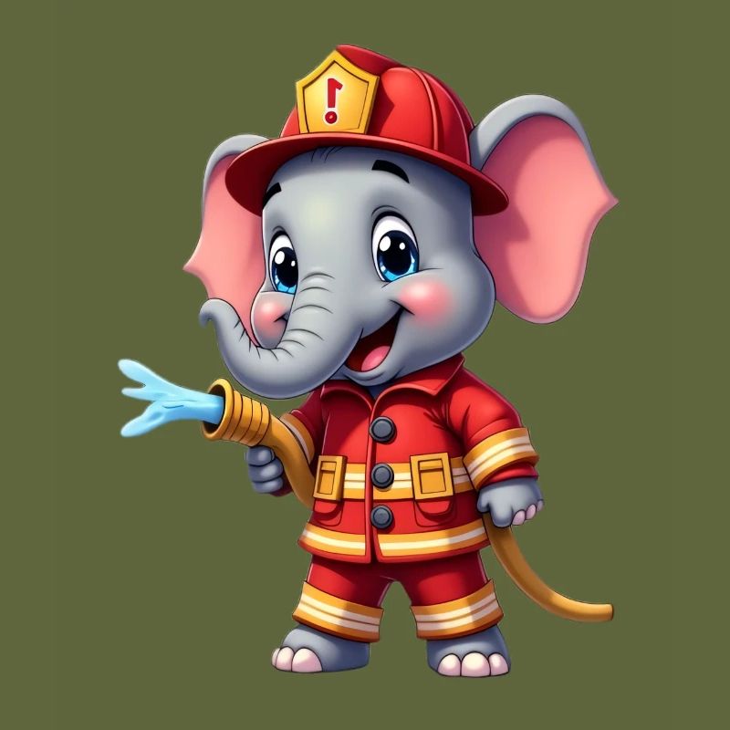 Little Fire Brigade Elephant Character