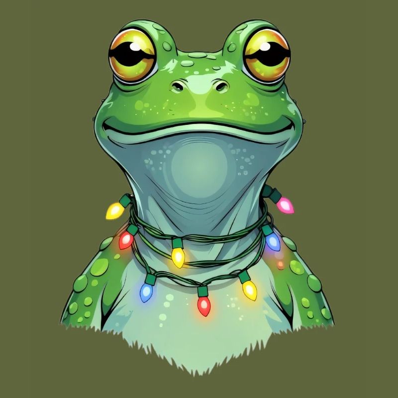 Lichterfrosch mit Weihnachtskette