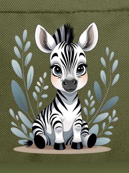 Zebra Baby im Blätterrahmen