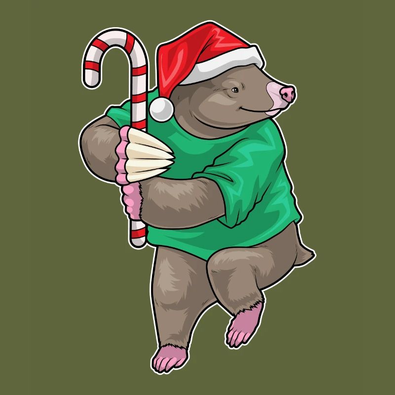 Mole Christmas candy cane