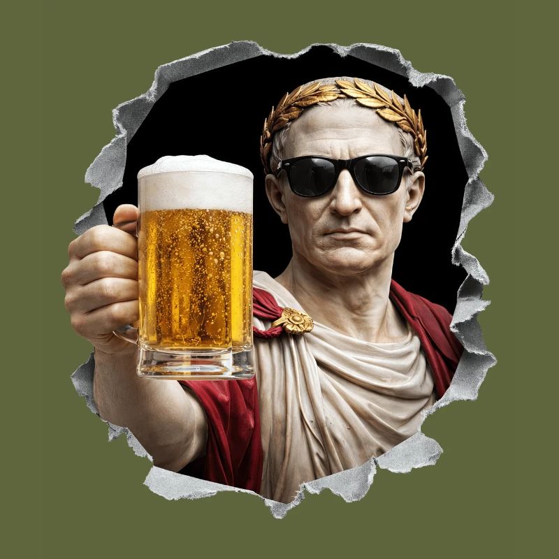  Caesar mit Bier und Sonnenbrille