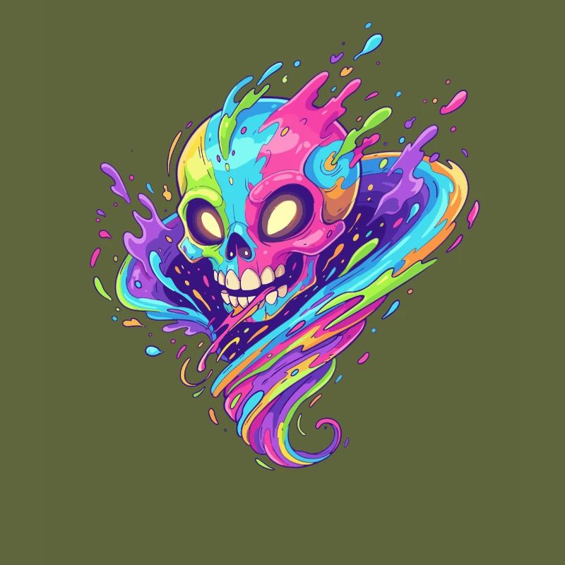 Neon Schädel Farbtaumel
