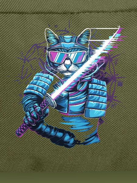  Cyberpunk Samurai Katze Mit Energie Katana