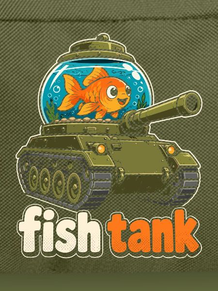 Fisch im Panzer Cartoon