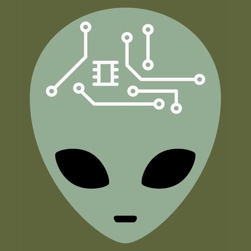 Alien Head avec circuits (trois couleurs)