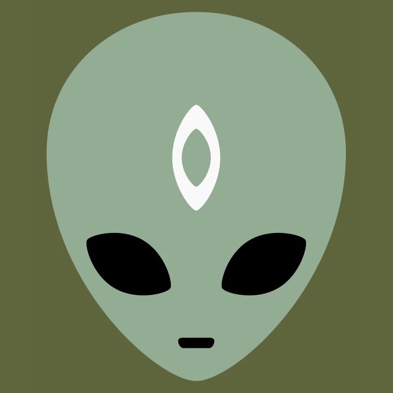 Alien Head Third Eye (drei Farben)