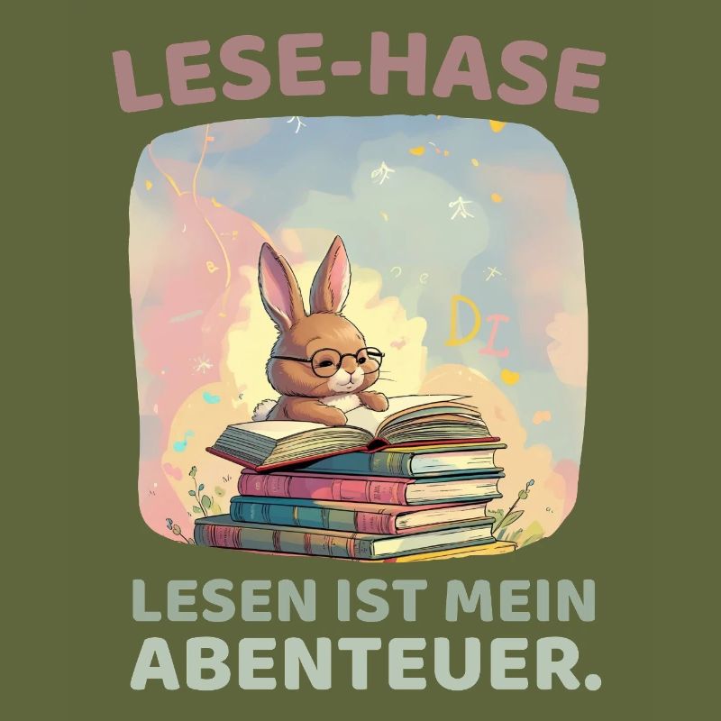 Rabbit reading with adventure style